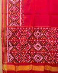 Red Plain Patola Dupatta