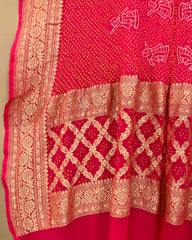 Carrot Pink Rai Dana Bandhani Dupatta