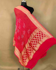 Carrot Pink Rai Dana Bandhani Dupatta