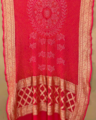 Carrot Pink Rai Dana Bandhani Dupatta