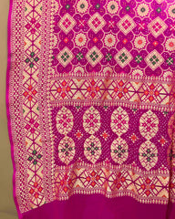 Pink Shaded Meenakari Georgette Bandhani Dupatta