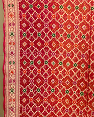 Peach Pink Shaded Meenakari Georgette Bandhani Dupatta