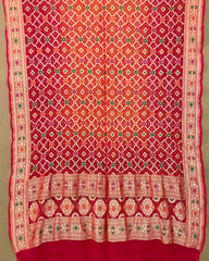 Peach Pink Shaded Meenakari Georgette Bandhani Dupatta