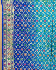 Blue & Sky Shaded Meenakari Georgette Bandhani Dupatta