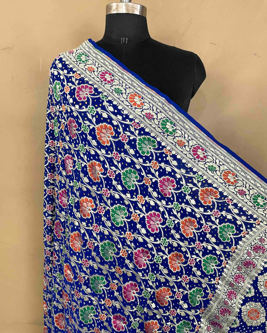 Blue Meenakari Georgette Bandhani Dupatta