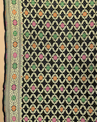 Black Meenakari Georgette Bandhani Dupatta