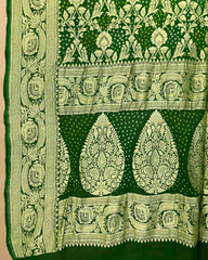 Green Shaded Georgette Bandhani Dupatta