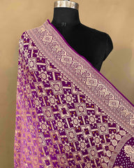 Purple Shaded Georgette Bandhani Dupatta