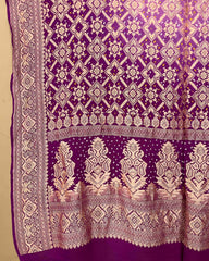 Purple Shaded Georgette Bandhani Dupatta