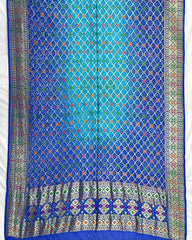 Blue & Sky Shaded Meenakari Georgette Bandhani Dupatta