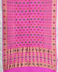 Baby Pink Meenakari Georgette Bandhani Dupatta