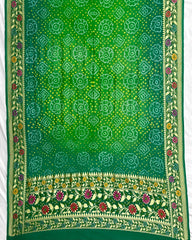 Green Shaded Meenakari Bandhani Dupatta