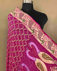 Pink Meenakari Bandhani Dupatta