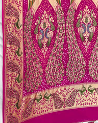 Pink Meenakari Bandhani Dupatta