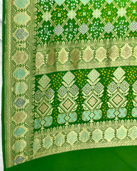 Green Shaded Meenakari Bandhani Dupatta