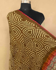 Rust & Brown Ajrakh Bandhani Dupatta