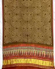 Rust & Brown Ajrakh Bandhani Dupatta