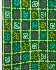 Green Chex Gajji Bandhani Dupatta