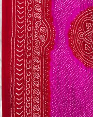 Red & Pink Gajji Bandhani Dupatta