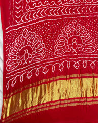 Red & Pink Gajji Bandhani Dupatta