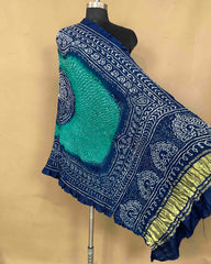 Blue & Turquoise Gajji Bandhani Dupatta