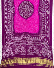 Purple & Pink Gajji Bandhani Dupatta