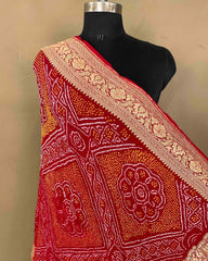 Red Georgette Bandhani Dupatta