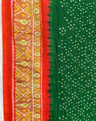 Orange & Green Bandhani Patola Dupatta