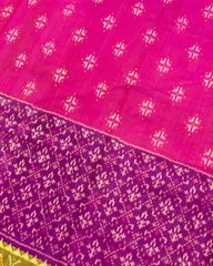 Purple & Pink Booty Scut Border Patola Saree