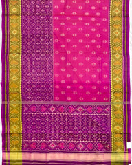 Purple & Pink Booty Scut Border Patola Saree