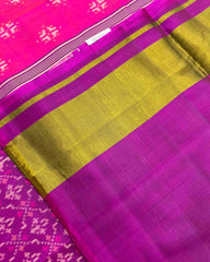 Purple & Pink Booty Scut Border Patola Saree