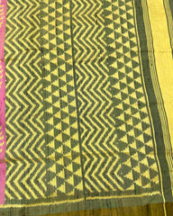 Green & Pink Fancy Designer Raw Silk Patola Saree