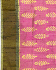 Green & Pink Fancy Designer Raw Silk Patola Saree