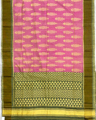 Green & Pink Fancy Designer Raw Silk Patola Saree