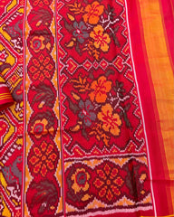 Red & Yellow Narikunj Designer Patola Saree