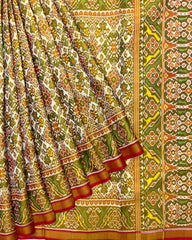 Red & White Navratan Tissue Patola Saree