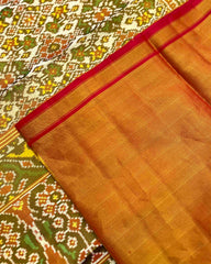 Red & White Navratan Tissue Patola Saree