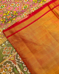 Red & Pink Navratan Tissue Patola Saree