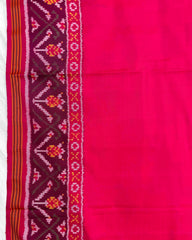 Pink Plain Patola Saree