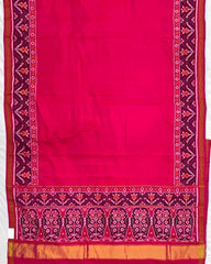 Pink Plain Patola Saree