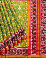 Red & Parrot Green Navratan Patola Saree