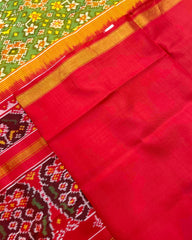 Red & Parrot Green Navratan Patola Saree