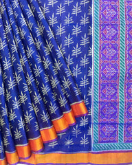 Purple & Blue Flower Fancy Patola Saree