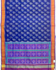 Purple & Blue Flower Fancy Patola Saree