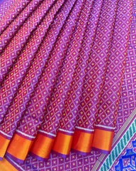 Blue & Purple Doted Patola Saree