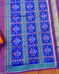 Blue & Purple Doted Patola Saree