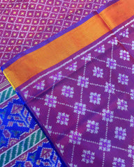 Blue & Purple Doted Patola Saree