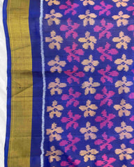 Blue & Purle Fancy Flower with Parrot Pallu Patola Saree