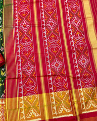 Red & Green Narikunj Patola Saree