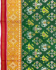 Red & Green Narikunj Patola Saree